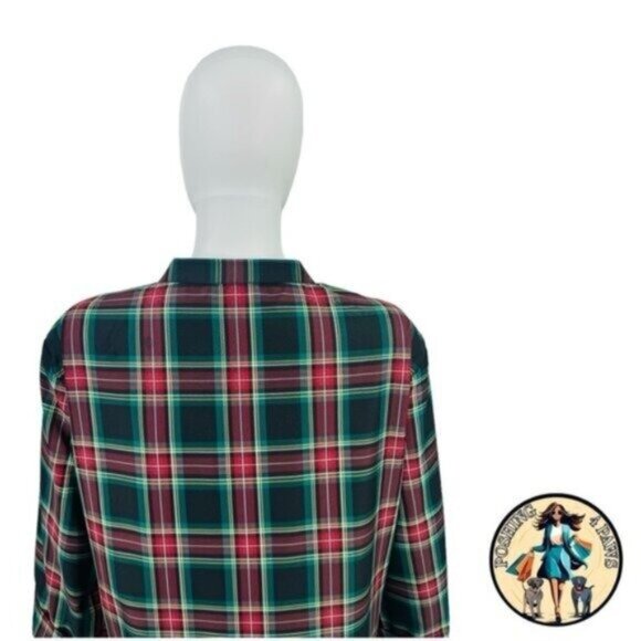 Tuckernuck | NEW Festive Plaid Tartan Royal Shirt Mini Dress Size M - Picture 11 of 15